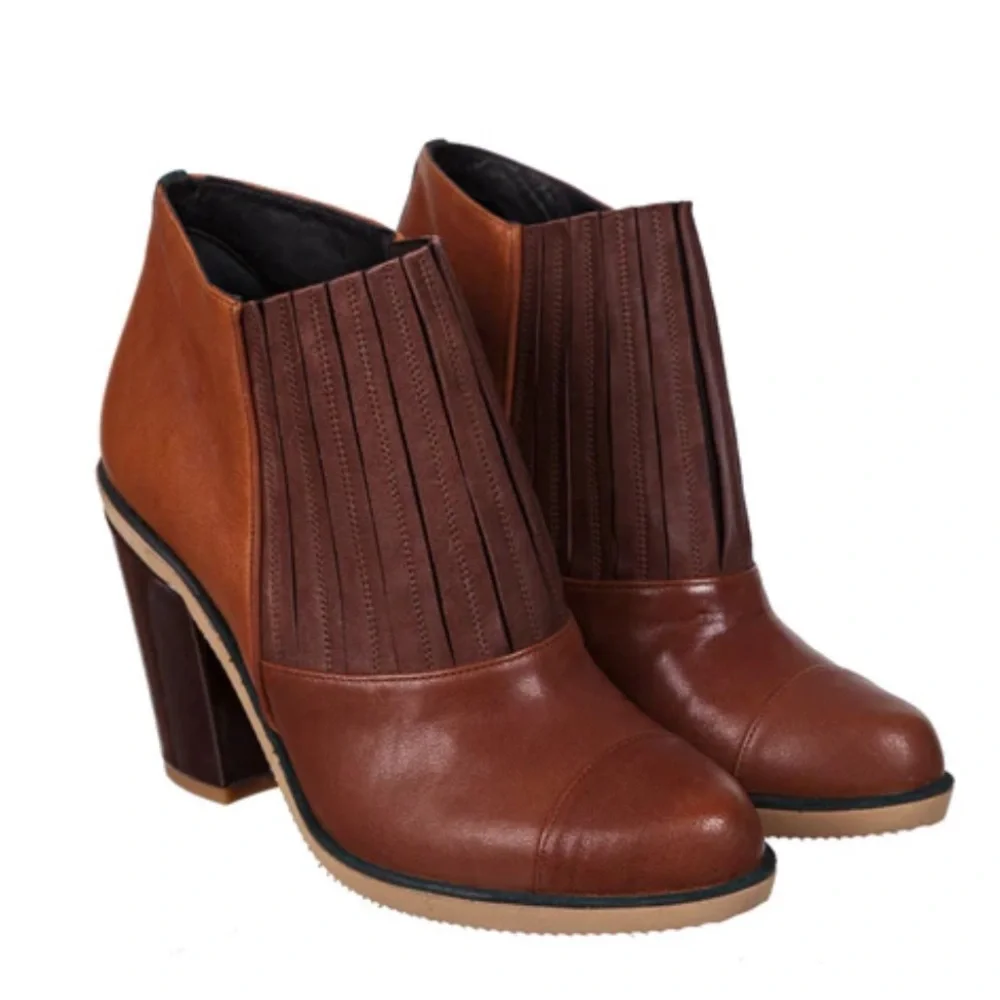 Leather Kron By Kronkron Brown boots - Picture 1 of 7